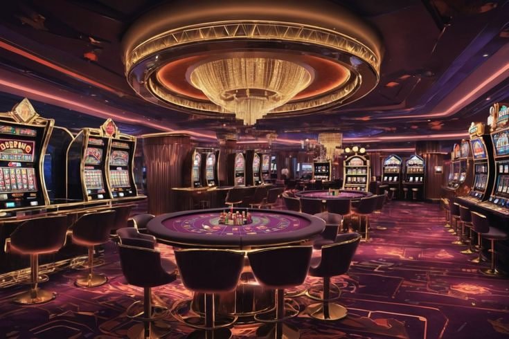 Meja live-dealer kapten slot menampilkan studio baccarat dengan dealer langsung dan pemain di meja